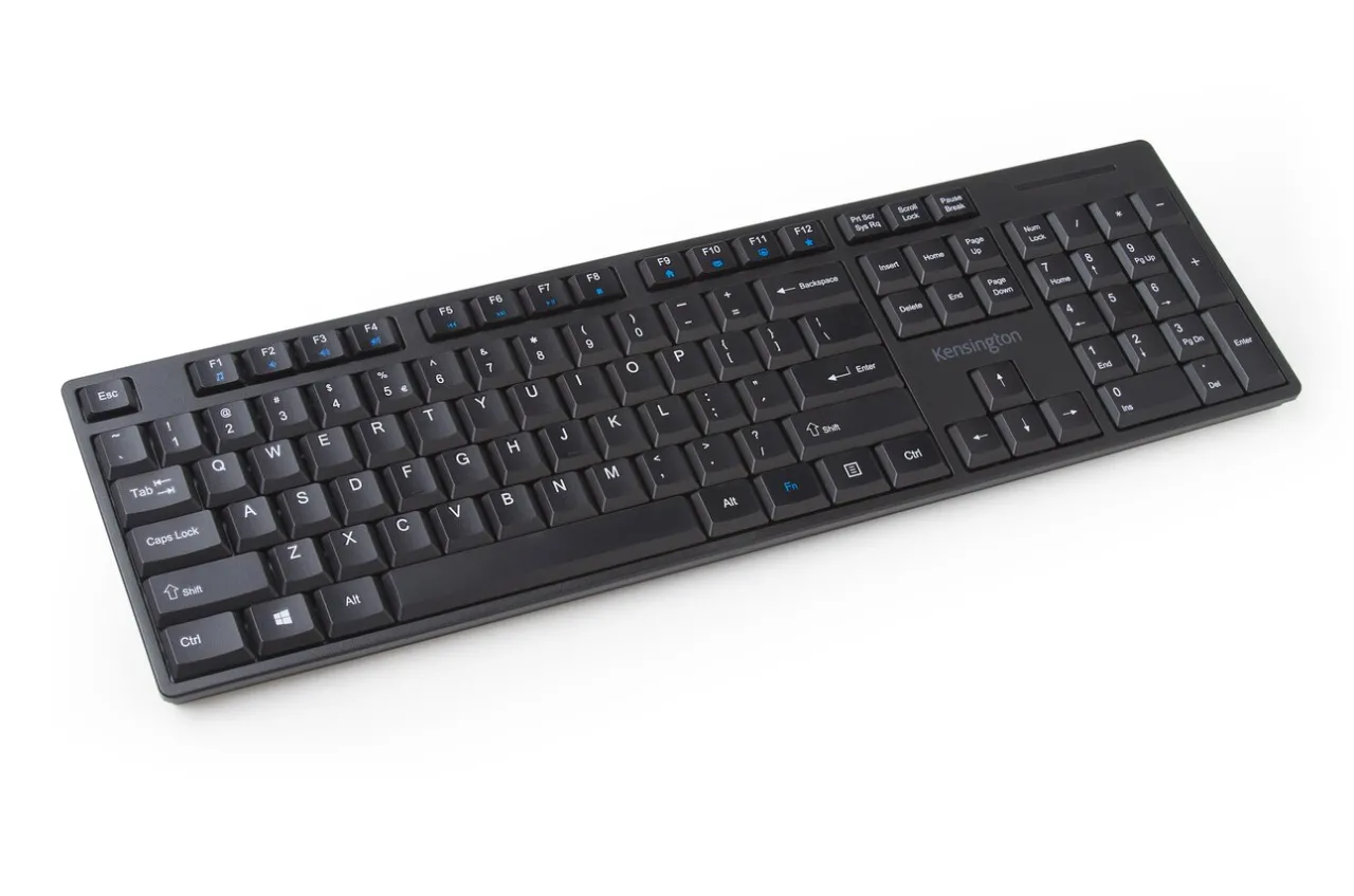 Clearance Kensington ® Pro Fit® Low-Profile Wireless Keyboard with Spill-Proof Keyboard with Multimedia Keys & AES Encryption