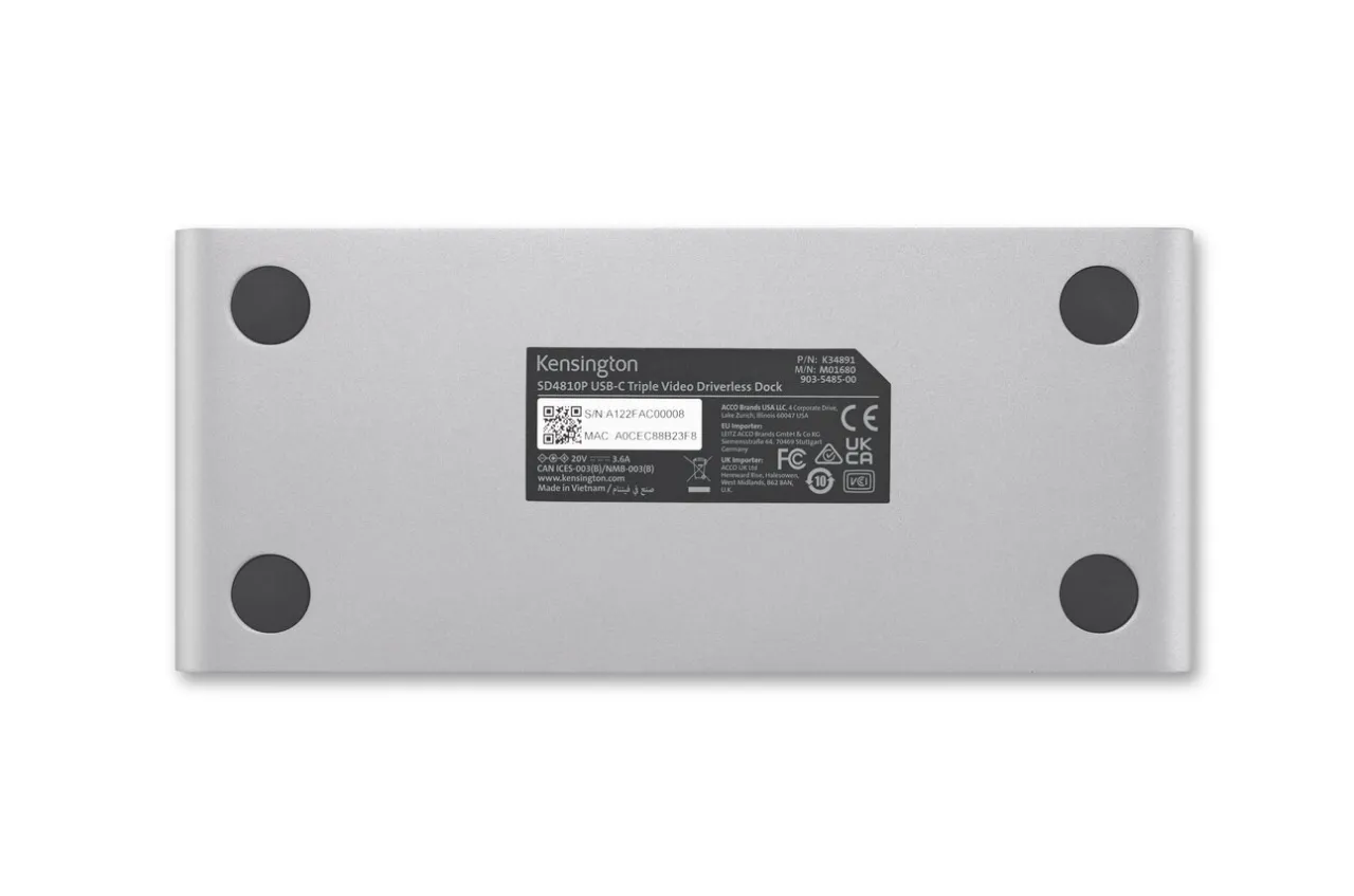 Clearance Kensington SD4810P USB-C® 5Gbps Triple Video Driverless Dock - Dual Power Option - DP++/HDMI/VGA - Windows